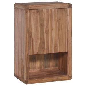 Шкаф за баня за стенен монтаж, 45x30x70 cм, тиково дърво масив
