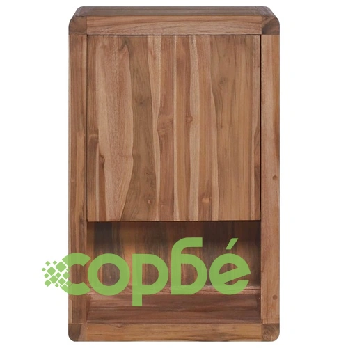Шкаф за баня за стенен монтаж, 45x30x70 cм, тиково дърво масив ➤ топ цена ➤ sorbe.bg