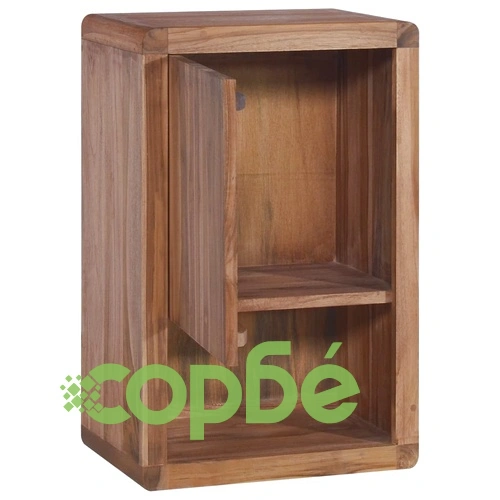 Шкаф за баня за стенен монтаж, 45x30x70 cм, тиково дърво масив ➤ топ цена ➤ sorbe.bg