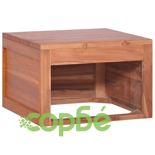 Шкаф за баня за стенен монтаж, 45x45x30 cм, тиково дърво масив ➤ топ цена ➤ sorbe.bg