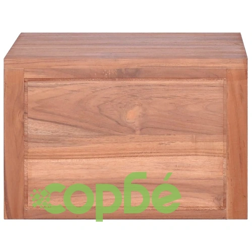 Шкаф за баня за стенен монтаж, 45x45x30 cм, тиково дърво масив ➤ топ цена ➤ sorbe.bg