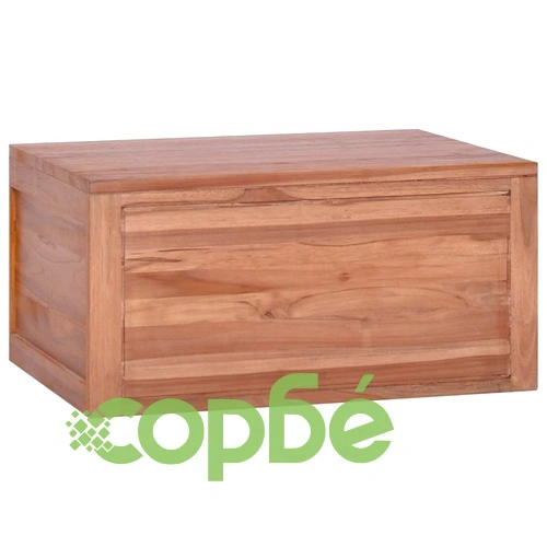 Шкаф за баня за стенен монтаж, 60x45x30 cм, тиково дърво масив ➤ топ цена ➤ sorbe.bg