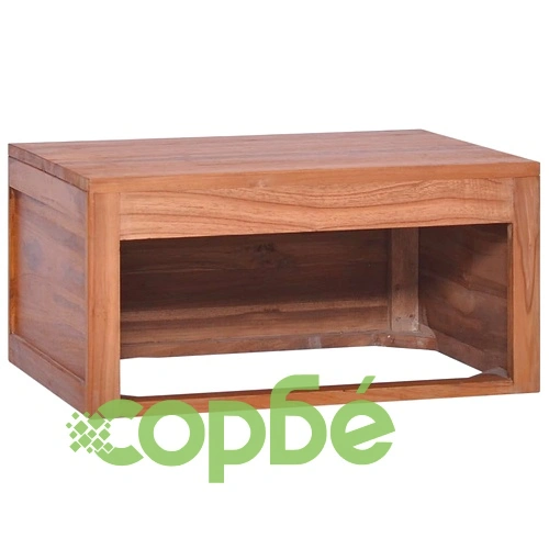 Шкаф за баня за стенен монтаж, 60x45x30 cм, тиково дърво масив ➤ топ цена ➤ sorbe.bg