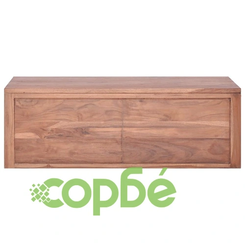 Шкаф за баня за стенен монтаж, 90x45x30 cм, тиково дърво масив ➤ топ цена ➤ sorbe.bg