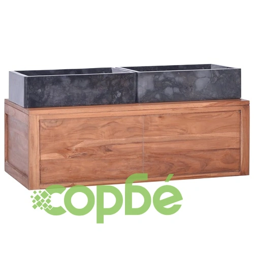 Шкаф за баня за стенен монтаж, 90x45x30 cм, тиково дърво масив ➤ топ цена ➤ sorbe.bg