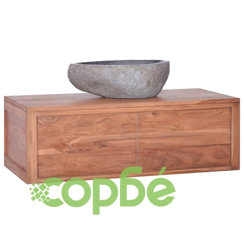 Шкаф за баня за стенен монтаж, 90x45x30 cм, тиково дърво масив ➤ топ цена ➤ sorbe.bg