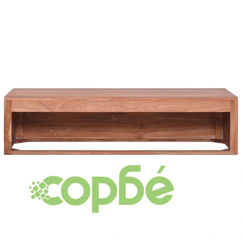 Шкаф за баня за стенен монтаж, 120x45x30 cм, тиково дърво масив ➤ топ цена ➤ sorbe.bg