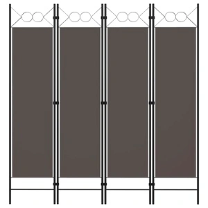 Параван за стая, 4 панела, антрацит, 160x180 см