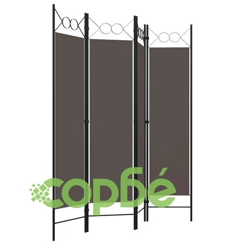 Параван за стая, 4 панела, антрацит, 160x180 см ➤ топ цена ➤ sorbe.bg