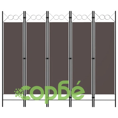 Параван за стая, 5 панела, антрацит, 200x180 см ➤ топ цена ➤ sorbe.bg