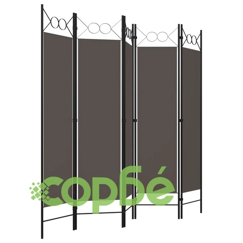 Параван за стая, 5 панела, антрацит, 200x180 см ➤ топ цена ➤ sorbe.bg