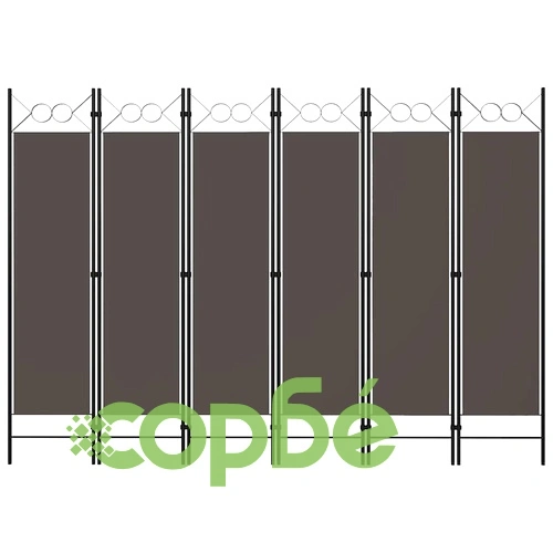 Параван за стая, 6 панела, антрацит, 240x180 cм ➤ топ цена ➤ sorbe.bg