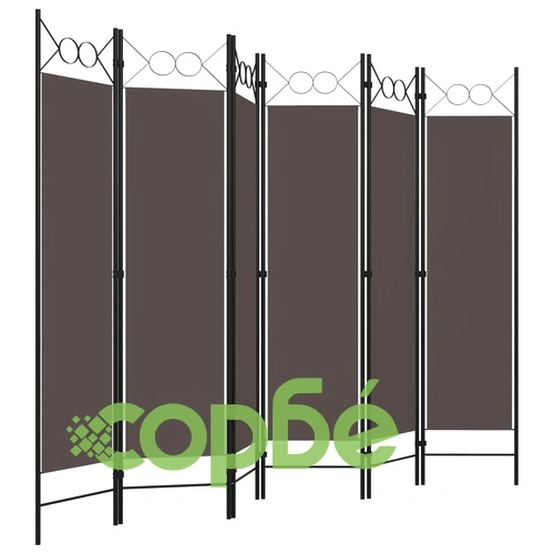 Параван за стая, 6 панела, антрацит, 240x180 cм ➤ топ цена ➤ sorbe.bg