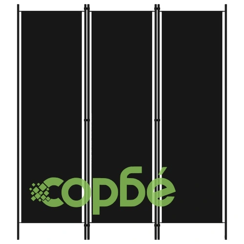 Параван за стая, 3 панела, черен, 150x180 см ➤ топ цена ➤ sorbe.bg