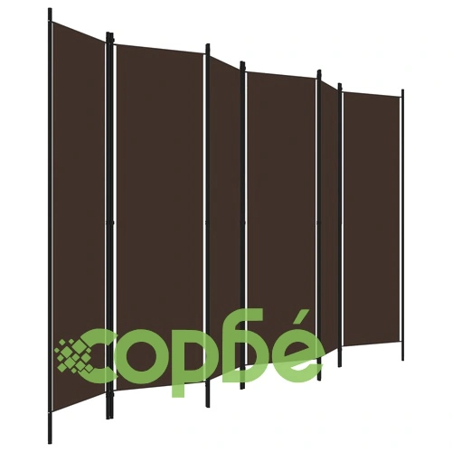 Параван за стая, 6 панела, кафяв, 300x180 cм ➤ топ цена ➤ sorbe.bg