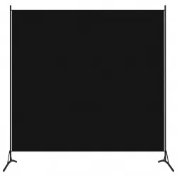 Параван за стая, 1 панел, черен, 175x180 см