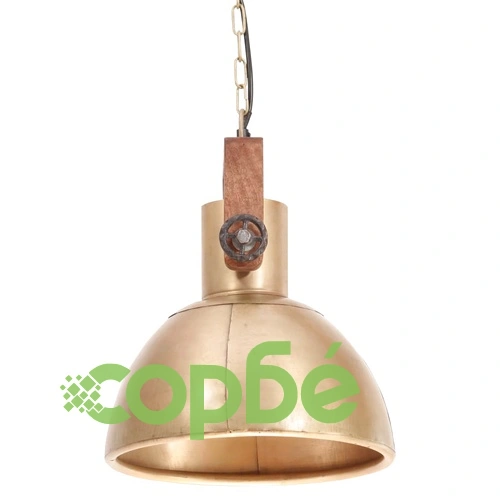 Индустриална пенделна лампа 25 W месинг кръгла 30 см E27 ➤ топ цена ➤ sorbe.bg