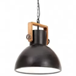 Индустриална пенделна лампа 25 W черна кръгла 40 см E27