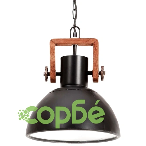 Индустриална пенделна лампа 25 W черна кръгла 30 см E27 ➤ топ цена ➤ sorbe.bg