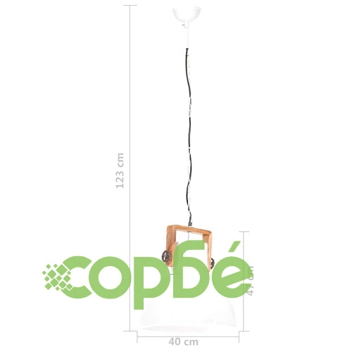 Индустриална пенделна лампа 25 W бяла кръгла 40 см E27 ➤ топ цена ➤ sorbe.bg