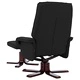 Реклайнер с табуретка, черен, изкуствена кожа