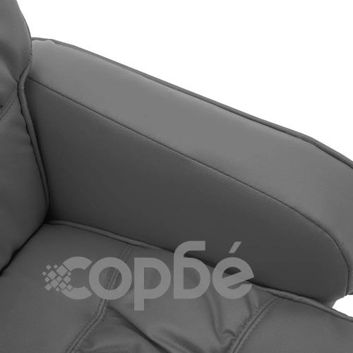 Реклайнер с табуретка, сив, изкуствена кожа ➤ топ цена ➤ sorbe.bg