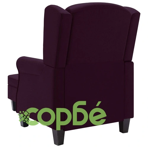 Фотьойл с табуретка за крака, лилав, текстил ➤ топ цена ➤ sorbe.bg