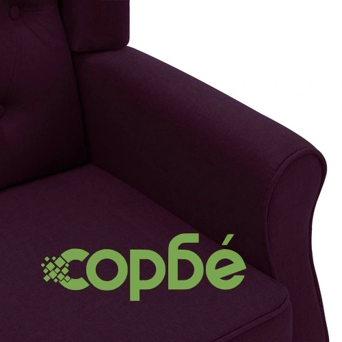 Фотьойл с табуретка за крака, лилав, текстил ➤ топ цена ➤ sorbe.bg