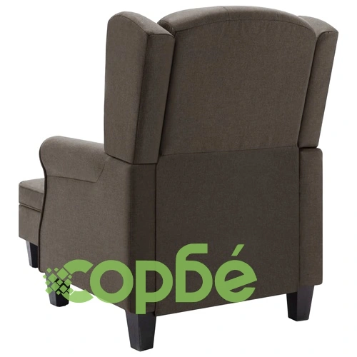 Фотьойл с табуретка за крака, таупе, текстил ➤ топ цена ➤ sorbe.bg