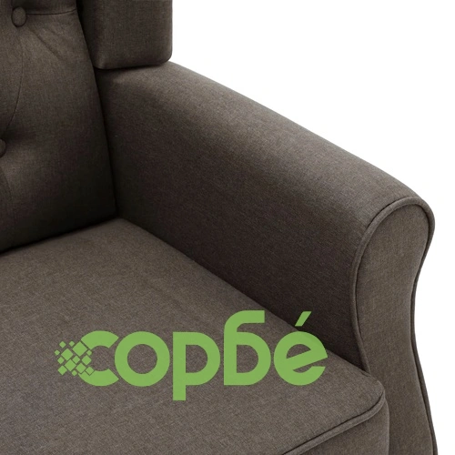 Фотьойл с табуретка за крака, таупе, текстил ➤ топ цена ➤ sorbe.bg