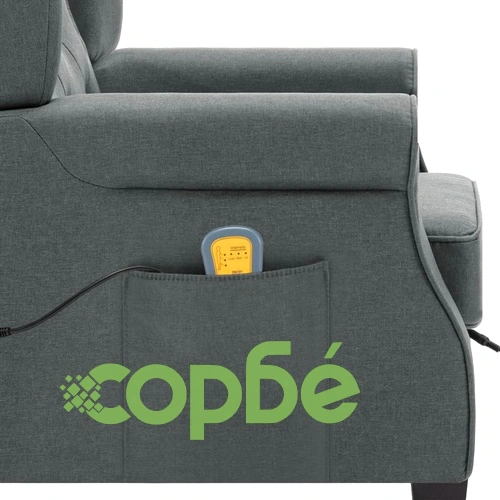 Масажен стол с табуретка, светлосив, текстил ➤ топ цена ➤ sorbe.bg