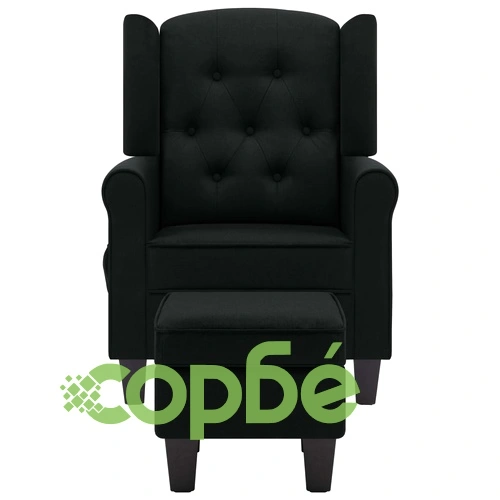 Масажен стол с табуретка, черен, текстил ➤ топ цена ➤ sorbe.bg