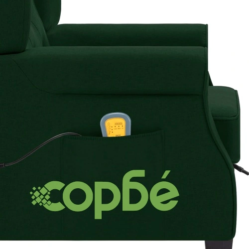 Масажен стол с табуретка, тъмнозелен, текстил ➤ топ цена ➤ sorbe.bg