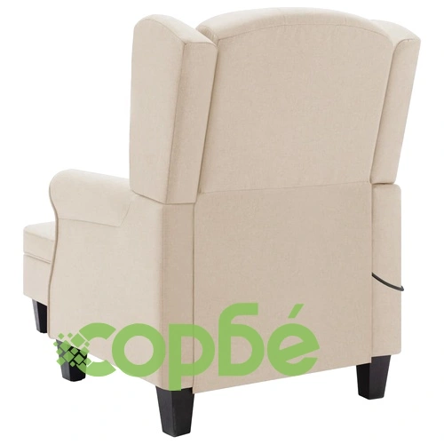 Масажен стол с табуретка, кремав, текстил ➤ топ цена ➤ sorbe.bg