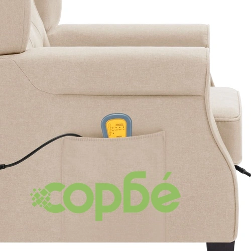 Масажен стол с табуретка, кремав, текстил ➤ топ цена ➤ sorbe.bg