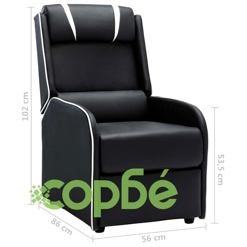 Регулируем стол, черно и бяло, изкуствена кожа ➤ топ цена ➤ sorbe.bg