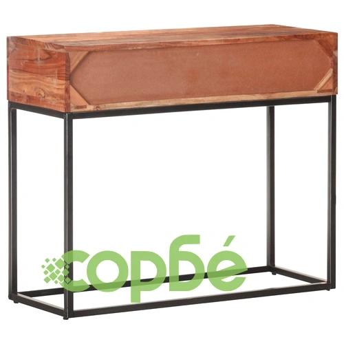 Конзолна маса, сива, 90x35x75 cм, грубо акациево дърво  ➤ топ цена ➤ sorbe.bg