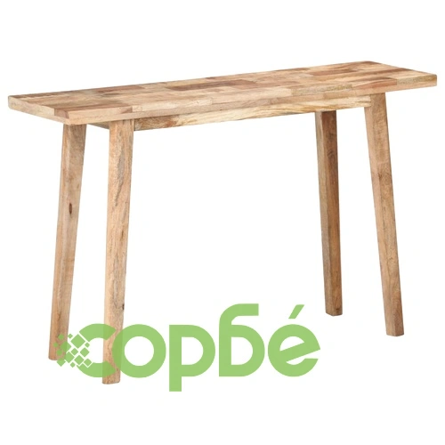 Конзолна маса, сива, 120x35x75 cм, грубо мангово дърво  ➤ топ цена ➤ sorbe.bg