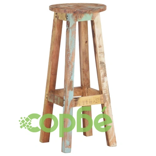 Бар столове, 2 бр, регенерирана дървесина масив ➤ топ цена ➤ sorbe.bg