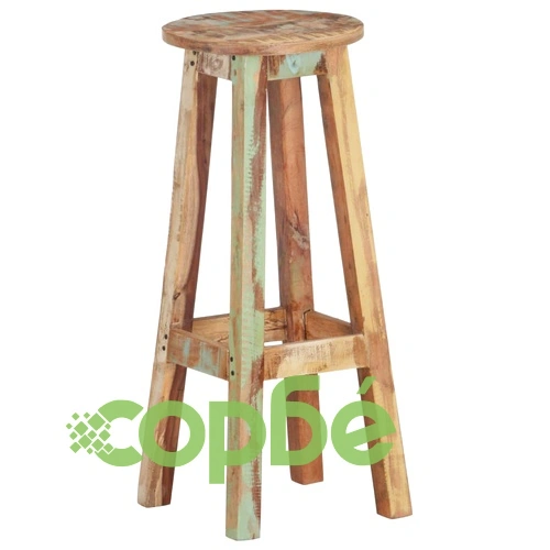 Бар столове, 2 бр, регенерирана дървесина масив ➤ топ цена ➤ sorbe.bg