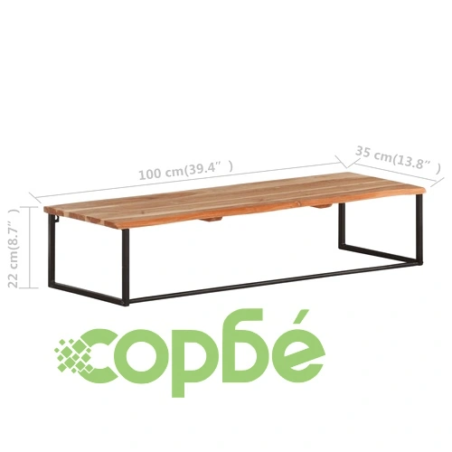 Закачалка с живи ръбове, 100x35x22 см, акациево дърво масив ➤ топ цена ➤ sorbe.bg