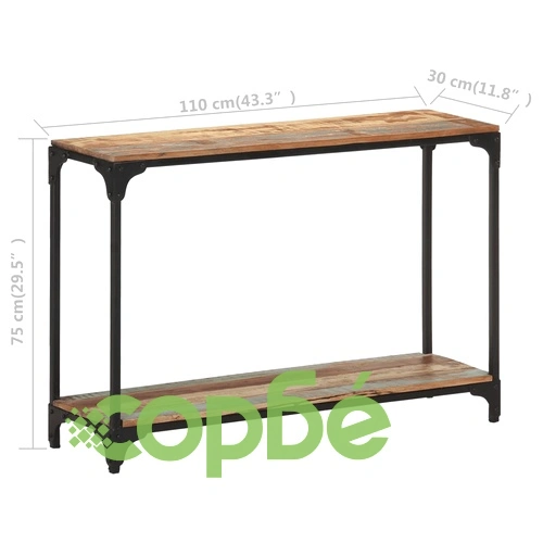 Конзолна маса, 110x30x75 cм, регенерирано дърво масив ➤ топ цена ➤ sorbe.bg