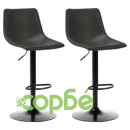Бар табуретки, 2 бр, сиви, изкуствена кожа ➤ топ цена ➤ sorbe.bg