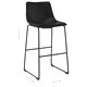 Бар табуретки, 2 бр, черни, изкуствена кожа