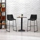 Бар табуретки, 2 бр, черни, изкуствена кожа