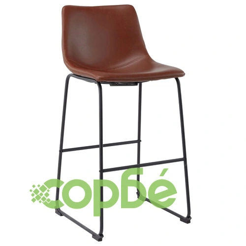 Бар табуретки, 2 бр, светлокафяви, изкуствена кожа ➤ топ цена ➤ sorbe.bg