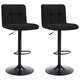 Бар табуретки, 2 бр, черни, текстил
