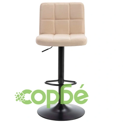 Бар табуретки, 2 бр, кремави, текстил ➤ топ цена ➤ sorbe.bg