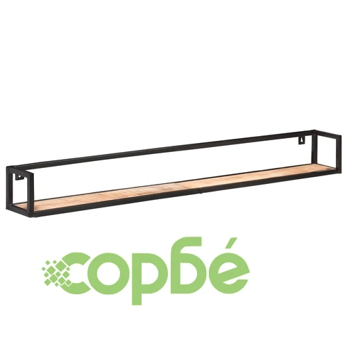 Рафтове за стена, 2 бр, 160 см, грубо мангово дърво ➤ топ цена ➤ sorbe.bg