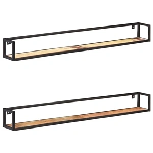 Рафтове за стена, 2 бр, 160 см, регенерирано дърво масив